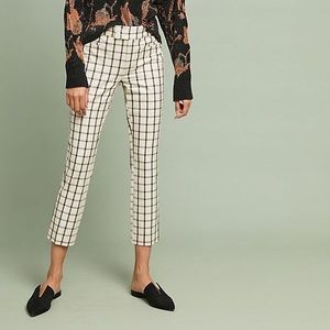Anthropologie essential slim plaid pants
